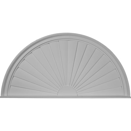 Ekena Millwork 48"W x 24"H x 2"P Half Round Sunburst Pediment PED48X24X02SB